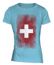 Switzerland Faded Flag Ladies T-Shirt