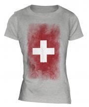Switzerland Faded Flag Ladies T-Shirt