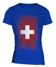 Switzerland Faded Flag Ladies T-Shirt