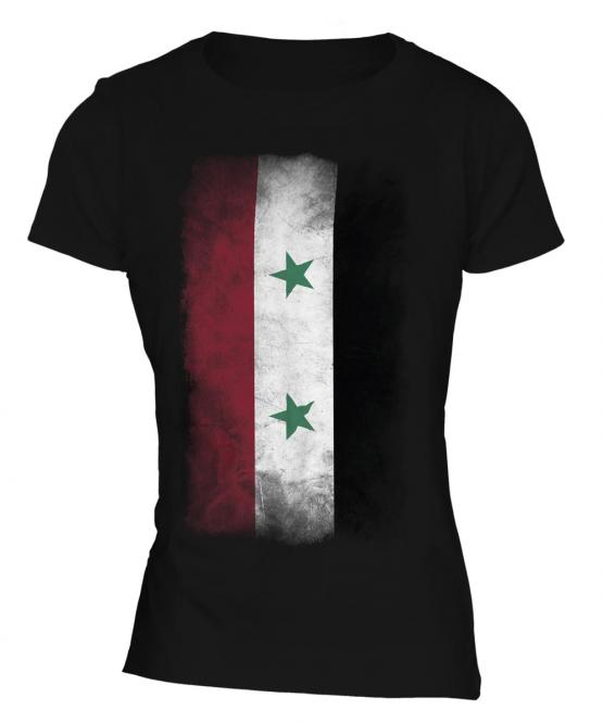 Syria Faded Flag Ladies T-Shirt