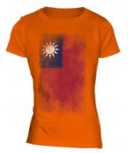 Taiwan Faded Flag Ladies T-Shirt