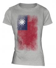 Taiwan Faded Flag Ladies T-Shirt