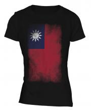 Taiwan Faded Flag Ladies T-Shirt