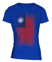 Taiwan Faded Flag Ladies T-Shirt