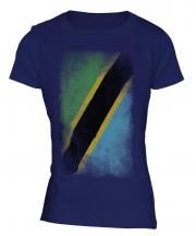 Tanzania Faded Flag Ladies T-Shirt