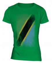 Tanzania Faded Flag Ladies T-Shirt