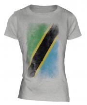 Tanzania Faded Flag Ladies T-Shirt