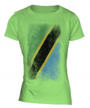 Tanzania Faded Flag Ladies T-Shirt