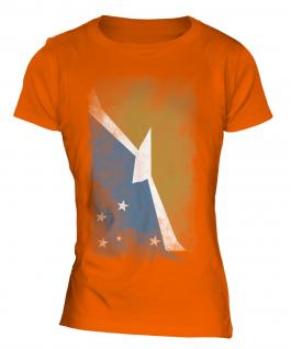 Tierra Del Fuego Province Faded Flag Ladies T-Shirt