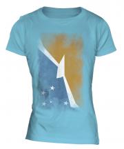 Tierra Del Fuego Province Faded Flag Ladies T-Shirt