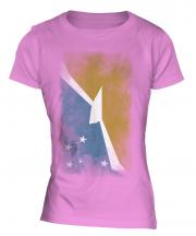 Tierra Del Fuego Province Faded Flag Ladies T-Shirt