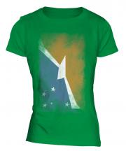 Tierra Del Fuego Province Faded Flag Ladies T-Shirt
