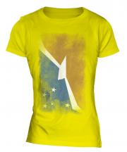 Tierra Del Fuego Province Faded Flag Ladies T-Shirt