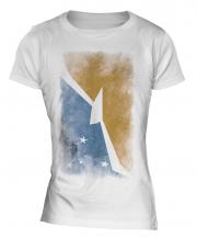 Tierra Del Fuego Province Faded Flag Ladies T-Shirt