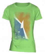 Tierra Del Fuego Province Faded Flag Ladies T-Shirt