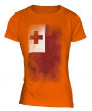 Tonga Faded Flag Ladies T-Shirt