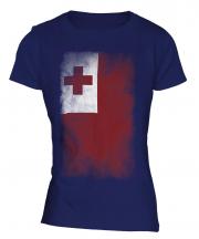 Tonga Faded Flag Ladies T-Shirt