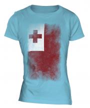 Tonga Faded Flag Ladies T-Shirt