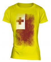 Tonga Faded Flag Ladies T-Shirt