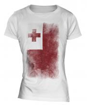 Tonga Faded Flag Ladies T-Shirt