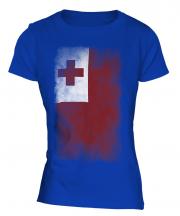 Tonga Faded Flag Ladies T-Shirt