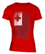 Tonga Faded Flag Ladies T-Shirt