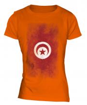 Tunisia Faded Flag Ladies T-Shirt