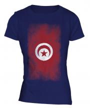 Tunisia Faded Flag Ladies T-Shirt