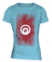 Tunisia Faded Flag Ladies T-Shirt