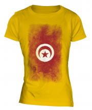 Tunisia Faded Flag Ladies T-Shirt