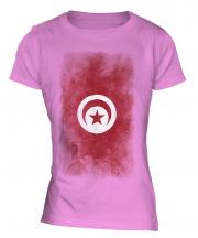Tunisia Faded Flag Ladies T-Shirt
