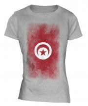 Tunisia Faded Flag Ladies T-Shirt