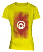 Tunisia Faded Flag Ladies T-Shirt