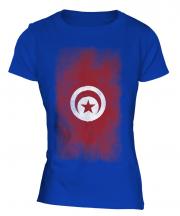 Tunisia Faded Flag Ladies T-Shirt