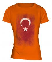 Turkey Faded Flag Ladies T-Shirt