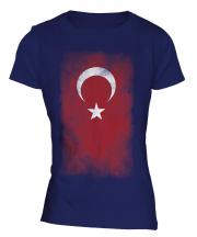 Turkey Faded Flag Ladies T-Shirt