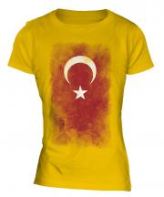 Turkey Faded Flag Ladies T-Shirt