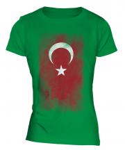 Turkey Faded Flag Ladies T-Shirt
