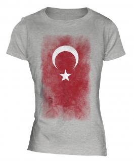 Turkey Faded Flag Ladies T-Shirt