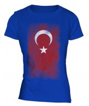 Turkey Faded Flag Ladies T-Shirt