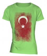 Turkey Faded Flag Ladies T-Shirt