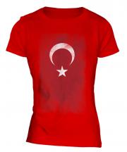 Turkey Faded Flag Ladies T-Shirt
