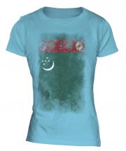 Turkmenistan Faded Flag Ladies T-Shirt