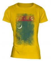 Turkmenistan Faded Flag Ladies T-Shirt