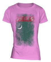 Turkmenistan Faded Flag Ladies T-Shirt