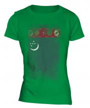 Turkmenistan Faded Flag Ladies T-Shirt