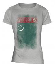 Turkmenistan Faded Flag Ladies T-Shirt