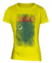 Turkmenistan Faded Flag Ladies T-Shirt