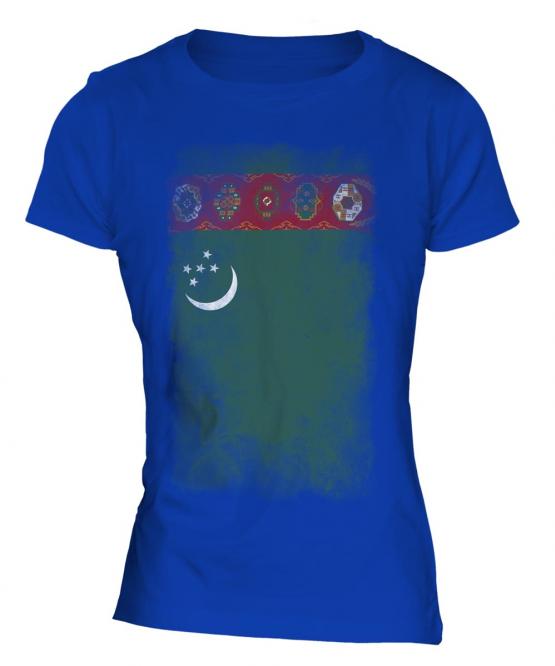 Turkmenistan Faded Flag Ladies T-Shirt
