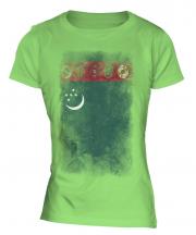 Turkmenistan Faded Flag Ladies T-Shirt